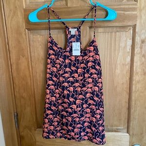 J. Crew Factory navy flamingo tank top 🦩